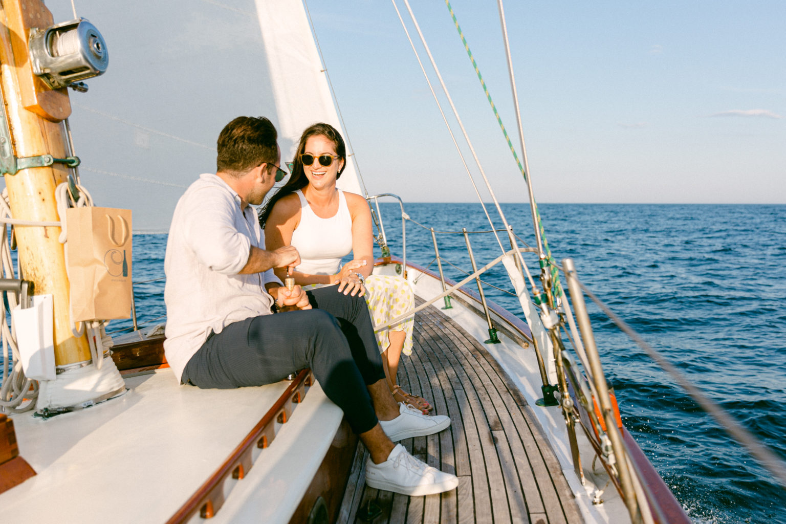 A Dreamy Sailboat Proposal in Ogunquit, Maine