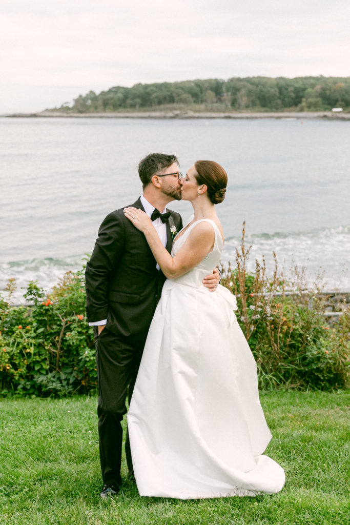 bride and groom Maine wedding portraits 