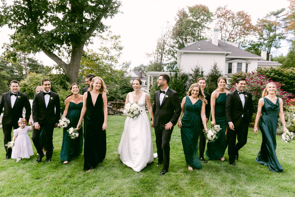 bridal party photography at the York Harbor Reading room 