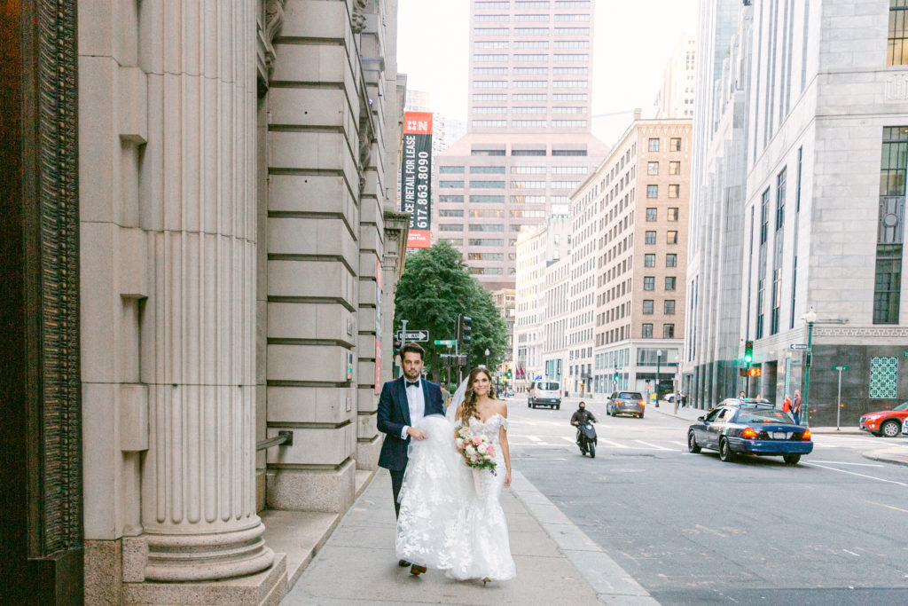 bride and groom portrait for Boston State Room wedding